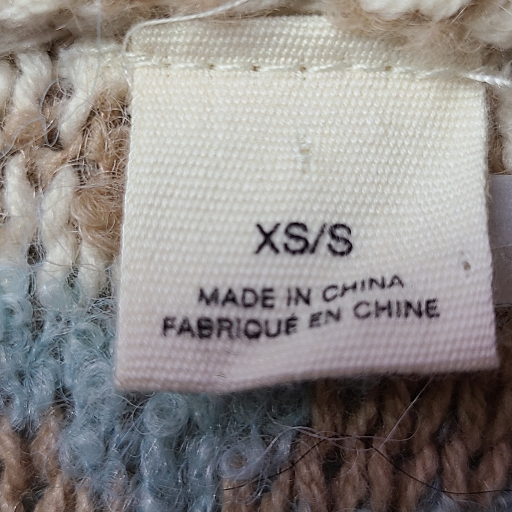 Sleeping in Snow Anthropologie Quilins Jacquard Knit Waterfall Vest XS/S Boho - Picture 9 of 11